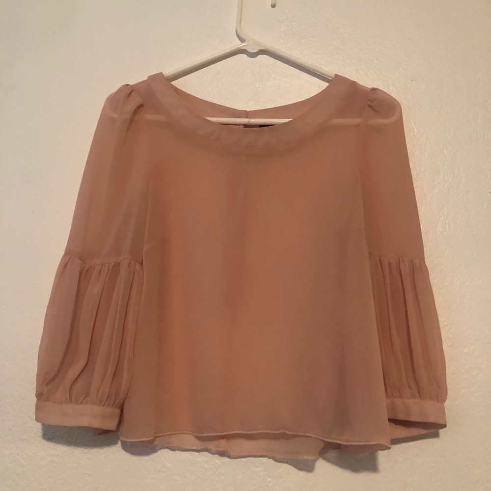 Pale pink sheer blouse